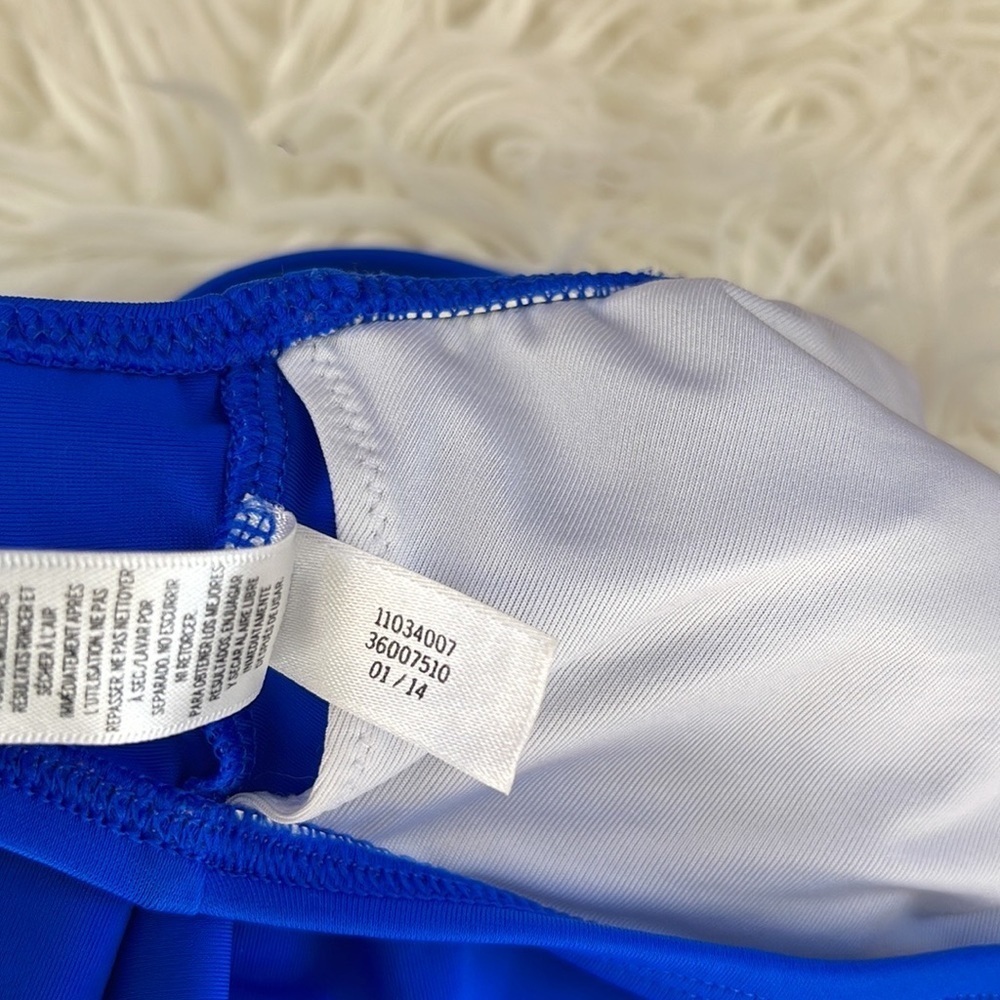 PINK Victoria's Secret Royal Blue Flounce Bikini Top Size S - Picture 9 of 9